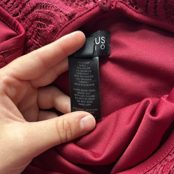 Enfocus Studio Womens 8 Burgundy Lace Maxi Dress Sleeveless Elegant Formal Gown - Picture 5 of 7